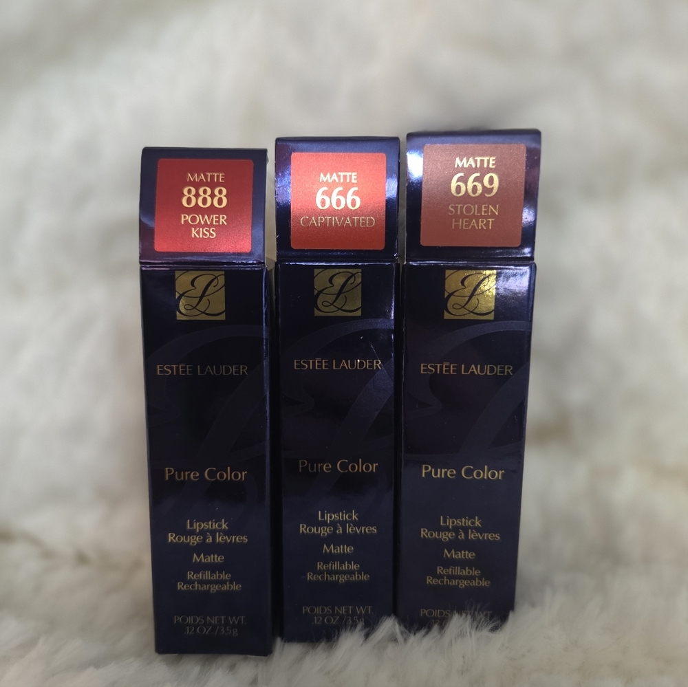 Set of 3 Estee lauder Pure ColorMatte Lipstick  New /Full Size